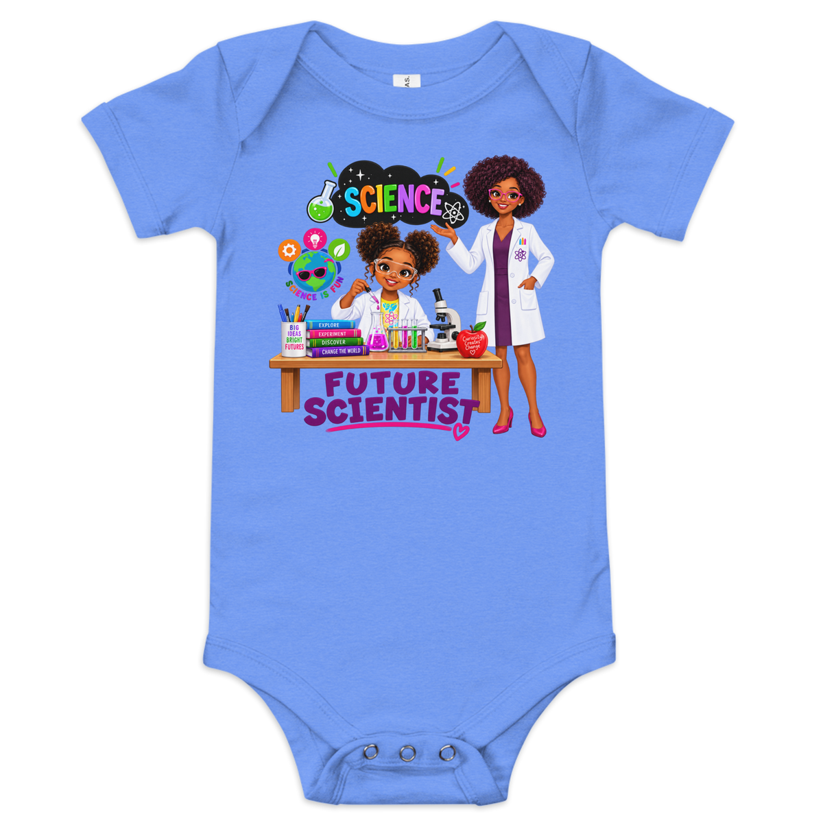 Future Scientist Baby Short Sleeve Onesie for Girls