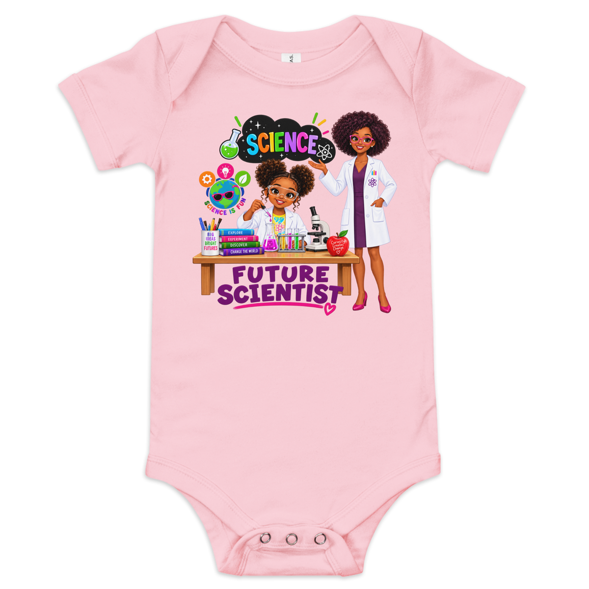 Future Scientist Baby Short Sleeve Onesie for Girls