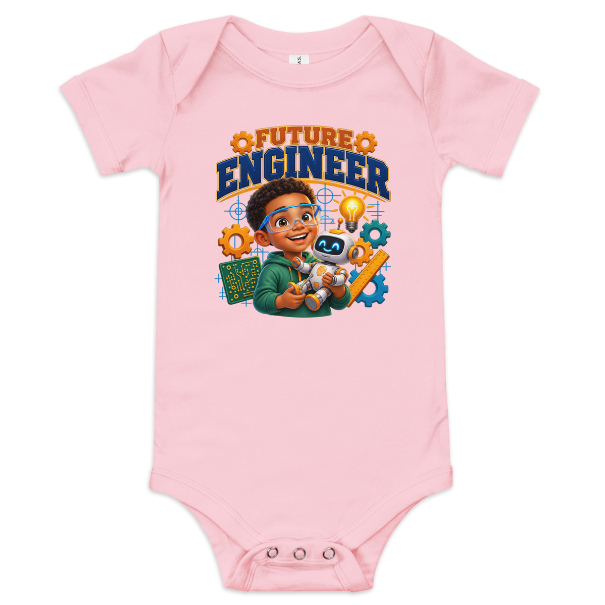 Future Engineer Baby Short Sleeve Onesie for Boys