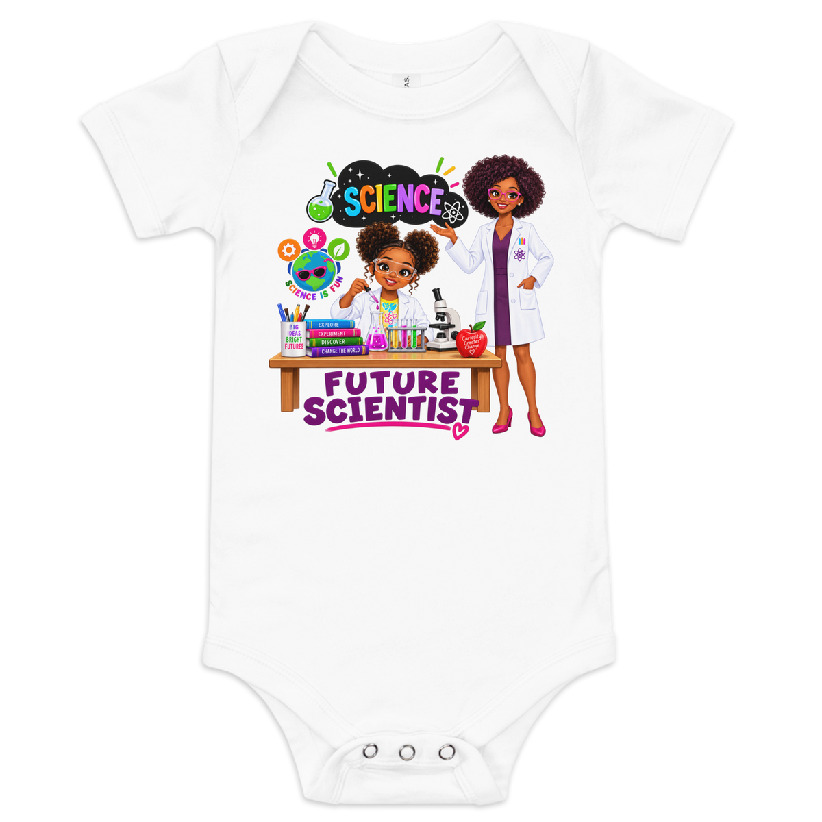 Future Scientist Baby Short Sleeve Onesie for Girls