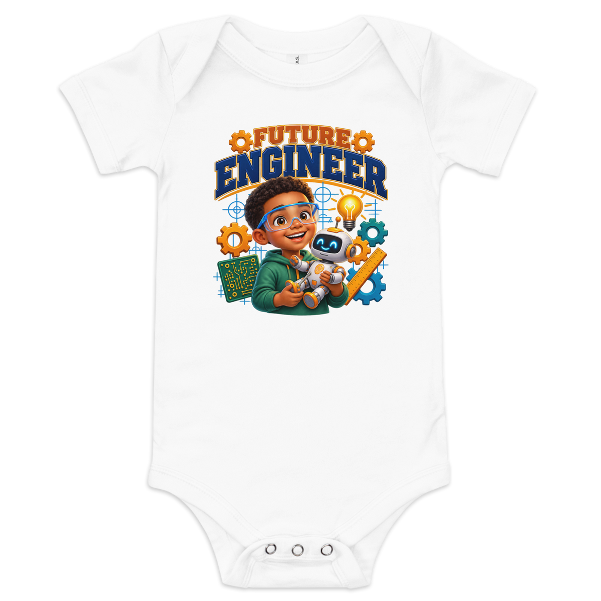 Future Engineer Baby Short Sleeve Onesie for Boys