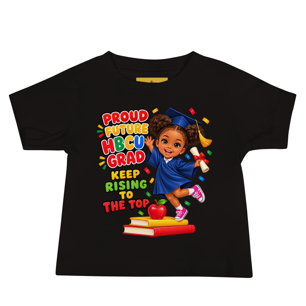 Future HBCU Graduate "Keep Rising" Short Sleeve Baby Jersey Tee for Girls
