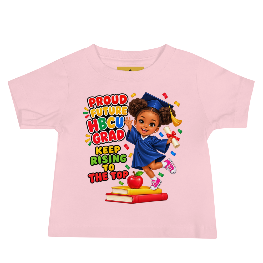 Future HBCU Graduate "Keep Rising" Short Sleeve Baby Jersey Tee for Girls
