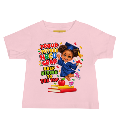Future HBCU Graduate "Keep Rising" Short Sleeve Baby Jersey Tee for Girls
