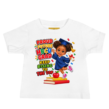 Future HBCU Graduate "Keep Rising" Short Sleeve Baby Jersey Tee for Girls