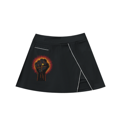 Rise Up A-Line Skirt - Orange Fist