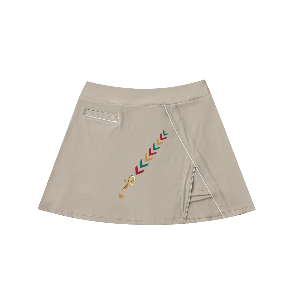 Pan-African Ankh High-Waist Pocketed A-Line Skirt