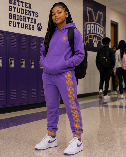 Nubian Pride Violet & Gold Tribal Unisex Joggers