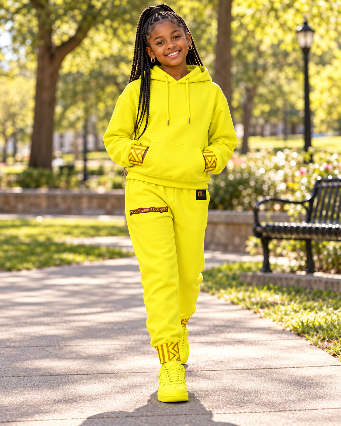 Proud Future HBCU Unisex Graffiti Joggers in Yellow