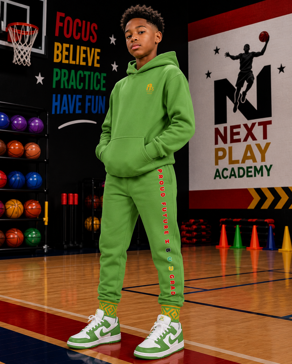 Future Legacy – Proud HBCU Grad Unisex Youth Joggers in Lime Green