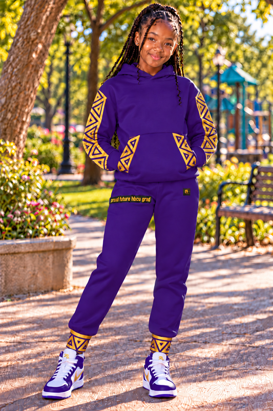 Proud Future HBCU Unisex Graffiti Joggers in Purple