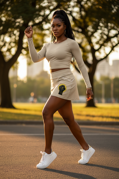 Rise Up A-Line Skirt - Yellow Fist