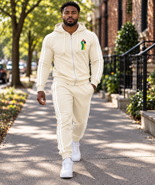Pan-African Track Pants in Off White