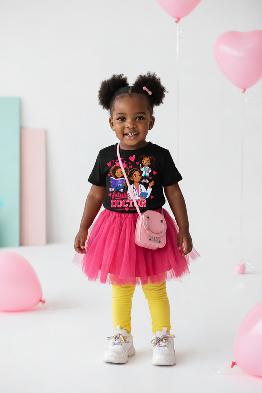 Future Doctor Short Sleeve Baby Jersey Tee for Girls