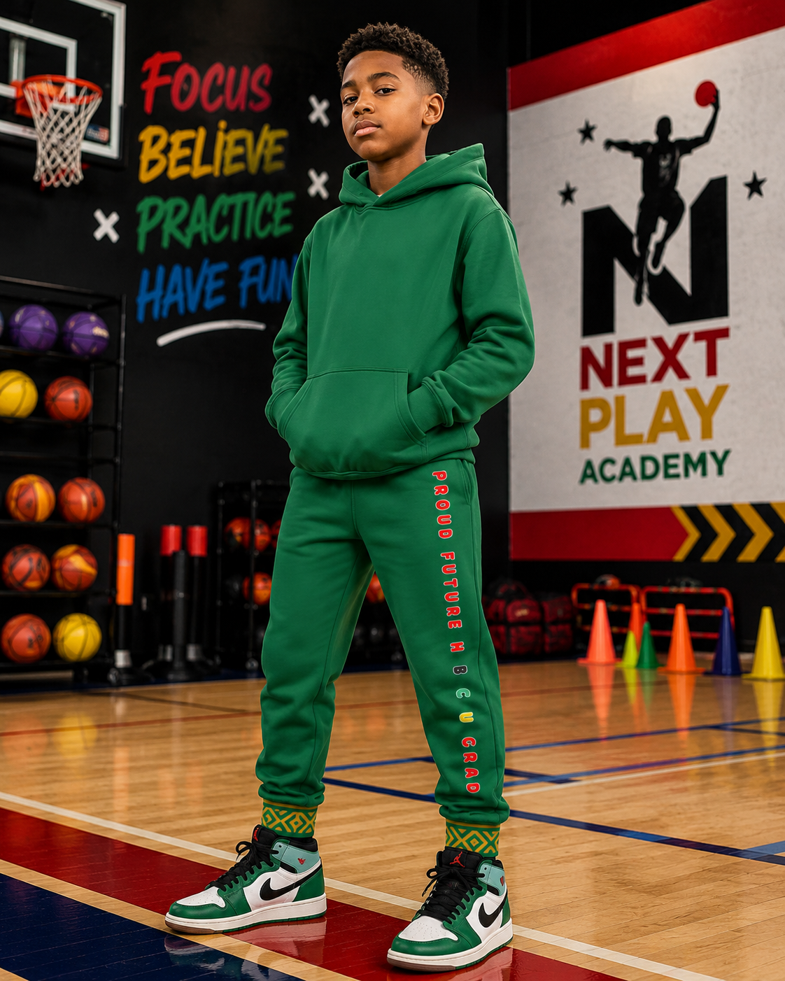 Future Legacy – Proud HBCU Grad Unisex Youth Joggers in Emerald Green