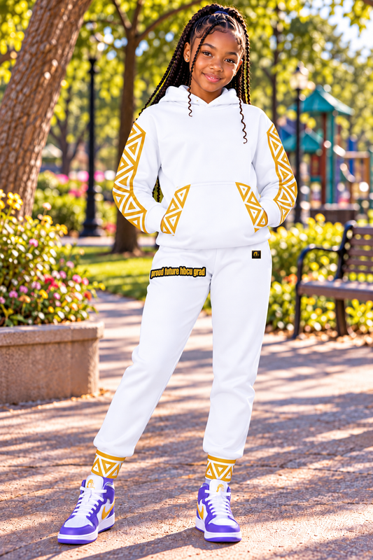 Proud Future HBCU Unisex Graffiti Joggers in White