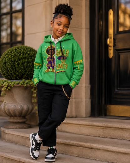 No Limit Melanin Drip Zip-Up Hoodie for Girls