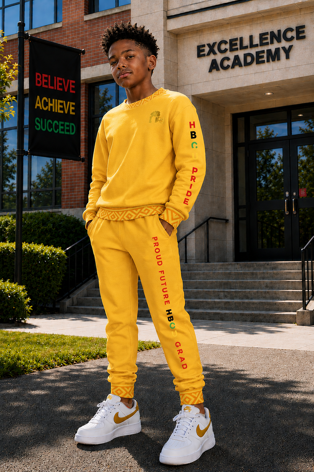 HBCU Pride Youth Unisex Sweatshirt in Yellow
