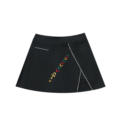 Pan-African Ankh High-Waist Pocketed A-Line Skirt