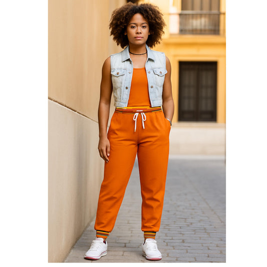 Coordinating "Accountability" Joggers – Bold Style With a Purpose (Tangerine Twist)