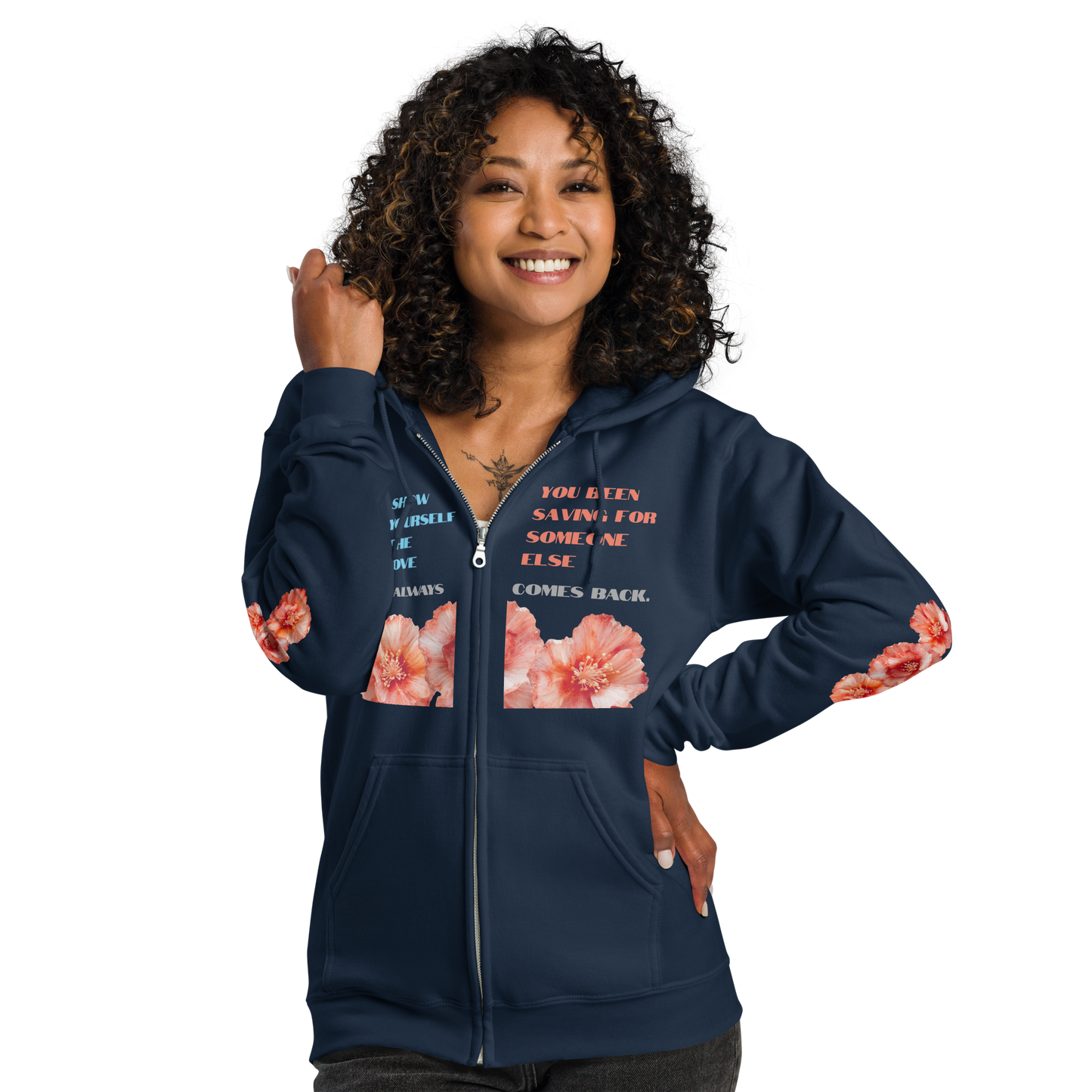 Self Love Zip Hoodie for Women