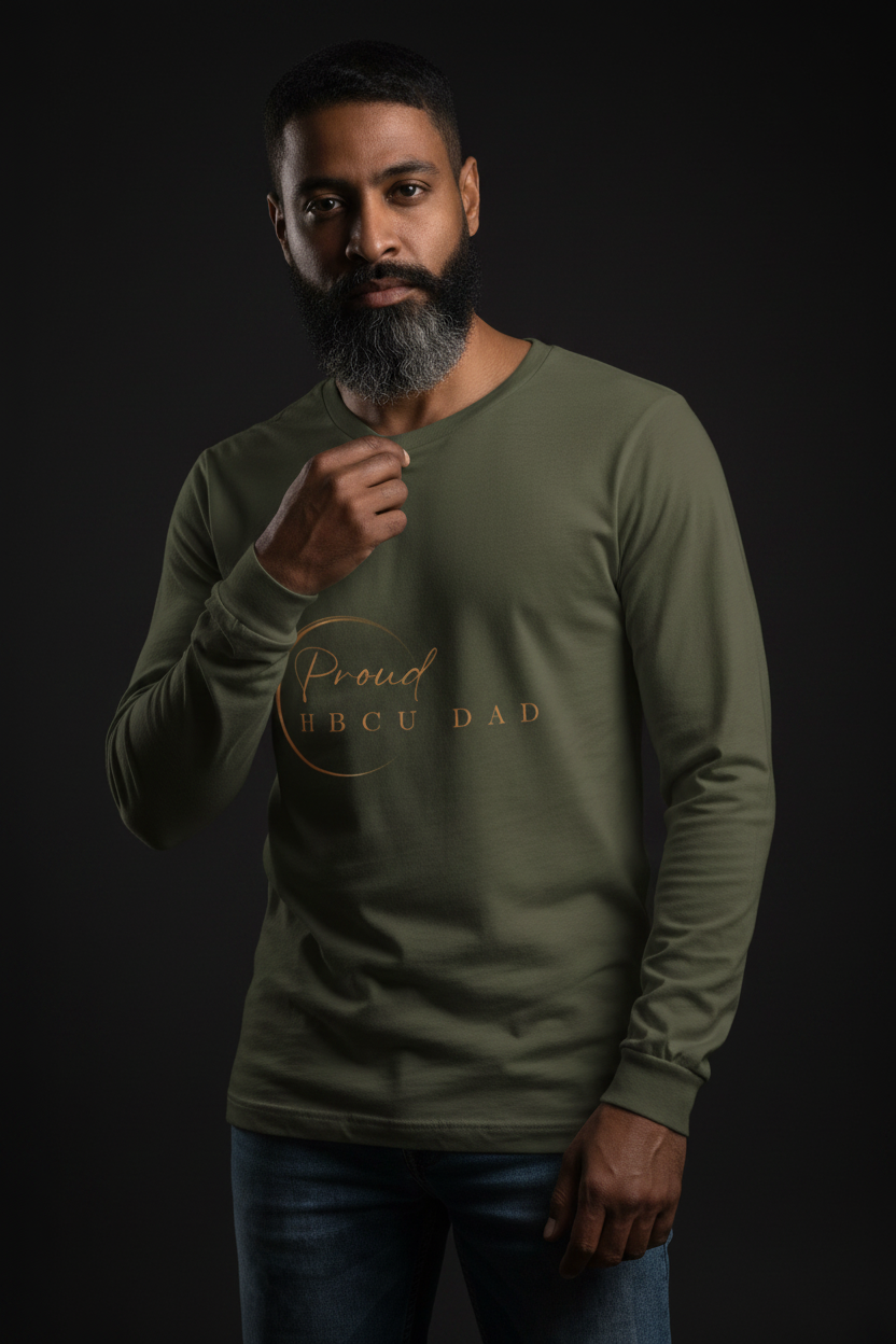 HBCU Proud Dad Long-Sleeve Tee – Celebrating Black Excellence (Dad)