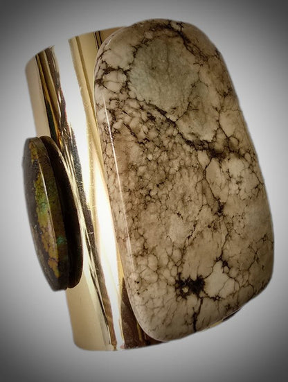 White Turquoise Cuff Bangle