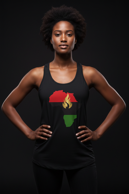 Africa Lit Women's Fitted Racerback Tank Top