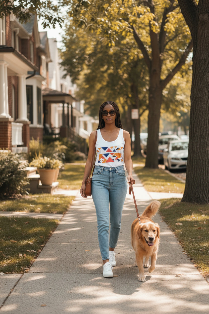 Royal Mosaic Women's Fitted Racerback Tank Top