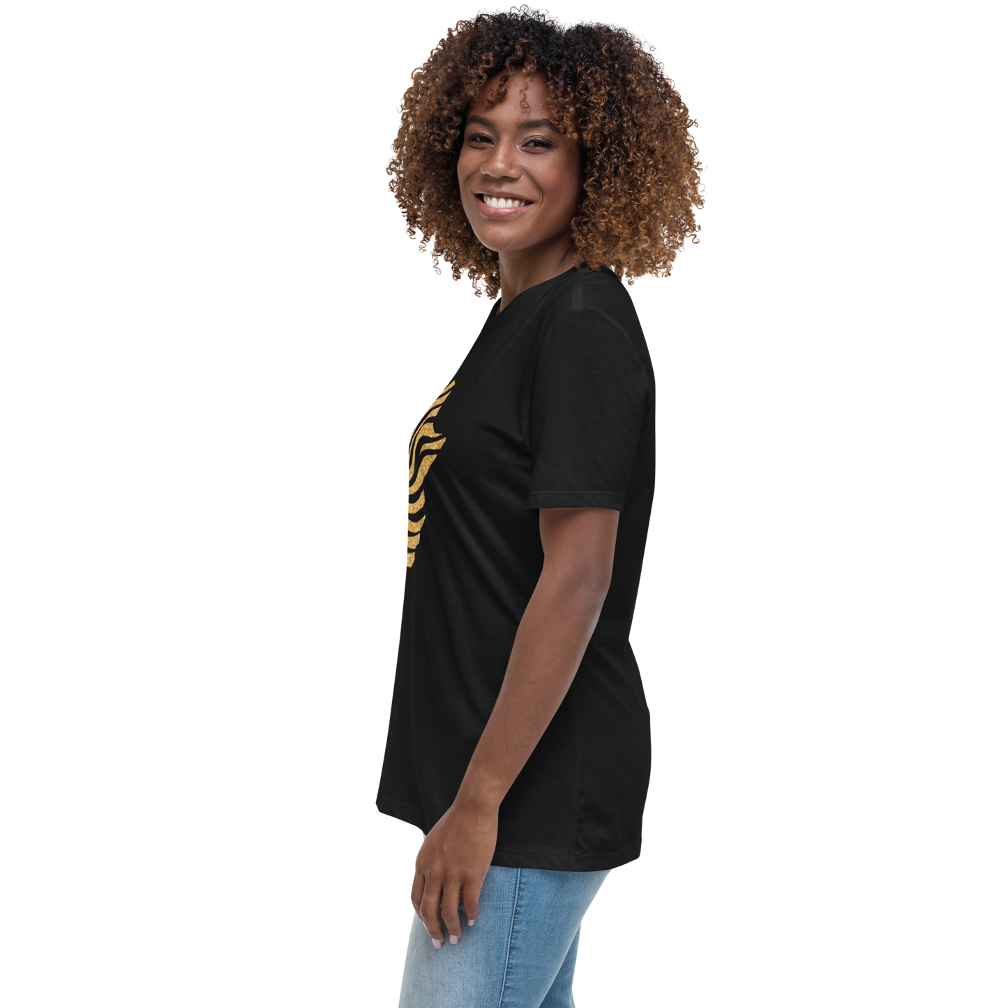 Gold Stripe Africa Tee for Women