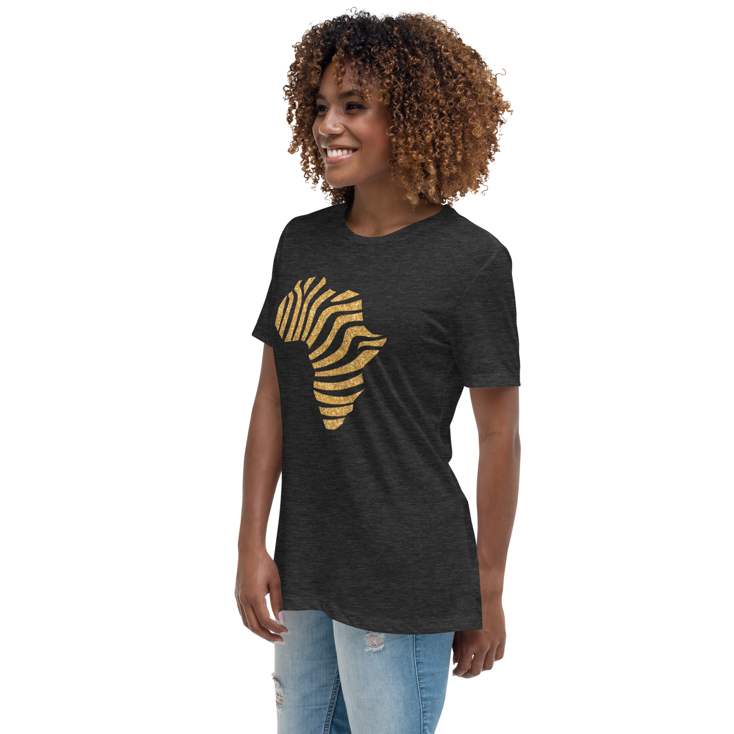 Gold Stripe Africa Tee for Women