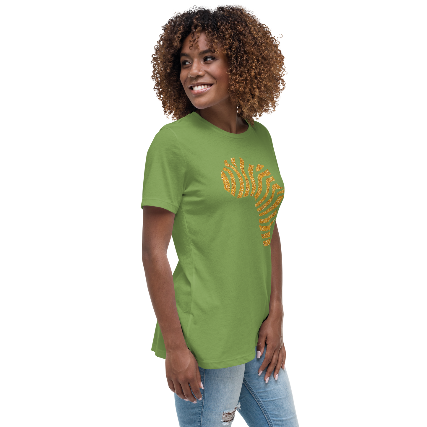 Gold Stripe Africa Tee for Women
