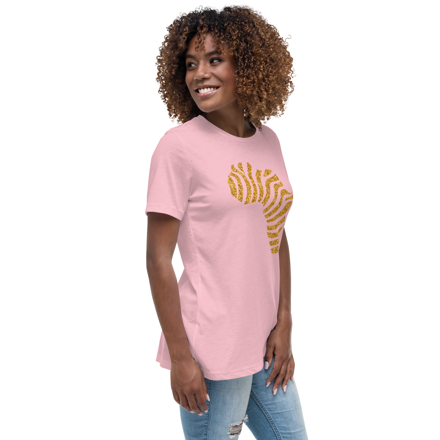 Gold Stripe Africa Tee for Women