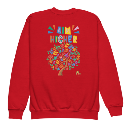 Proud Future HBCU Grad – Aim Higher Youth Crewneck Sweater for Girls