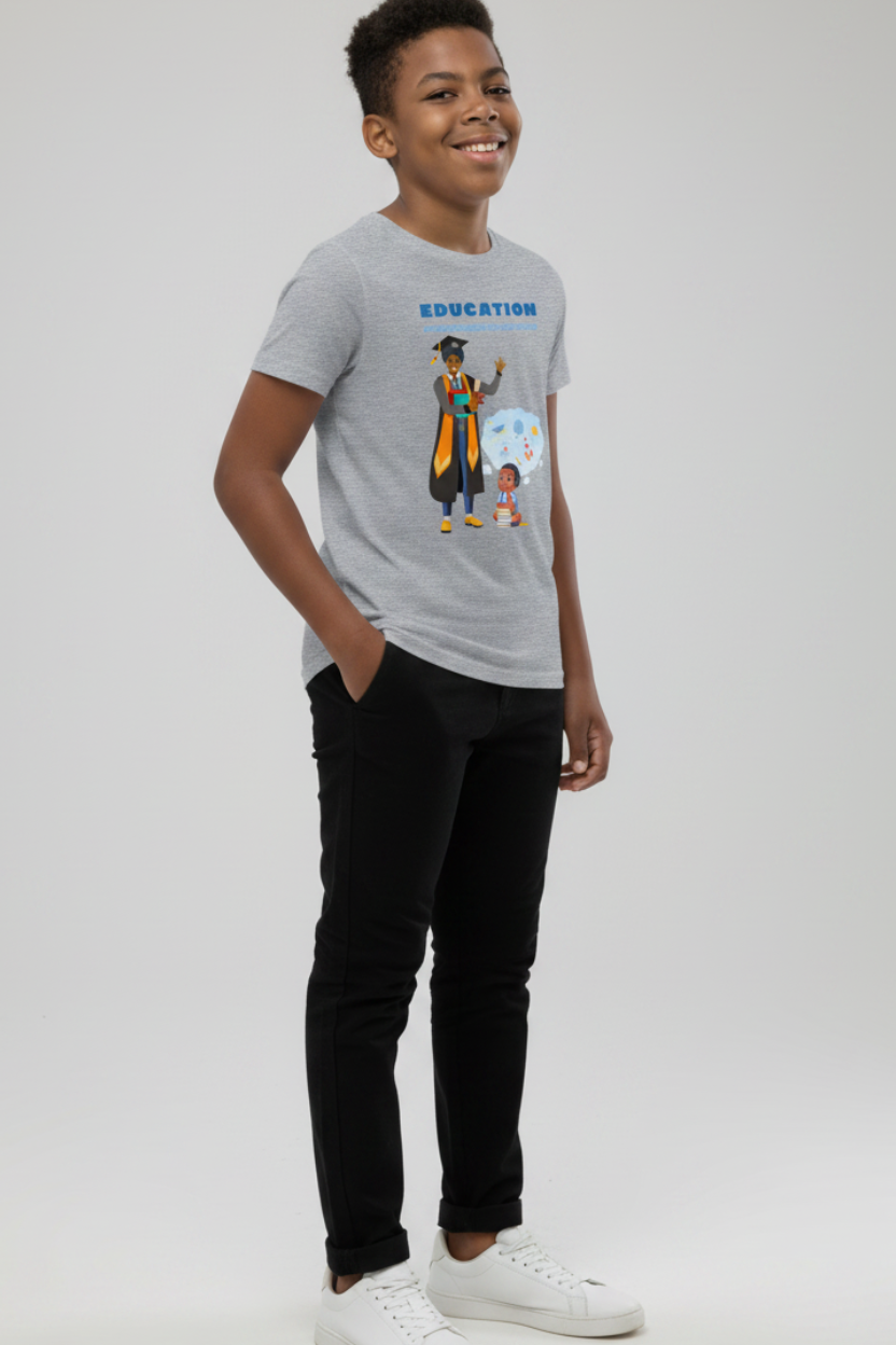 Education Is Key Youth Short Sleeve Tee for Boys