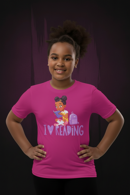 I Love Reading - Knowledge is Power Youth Tee for Girls