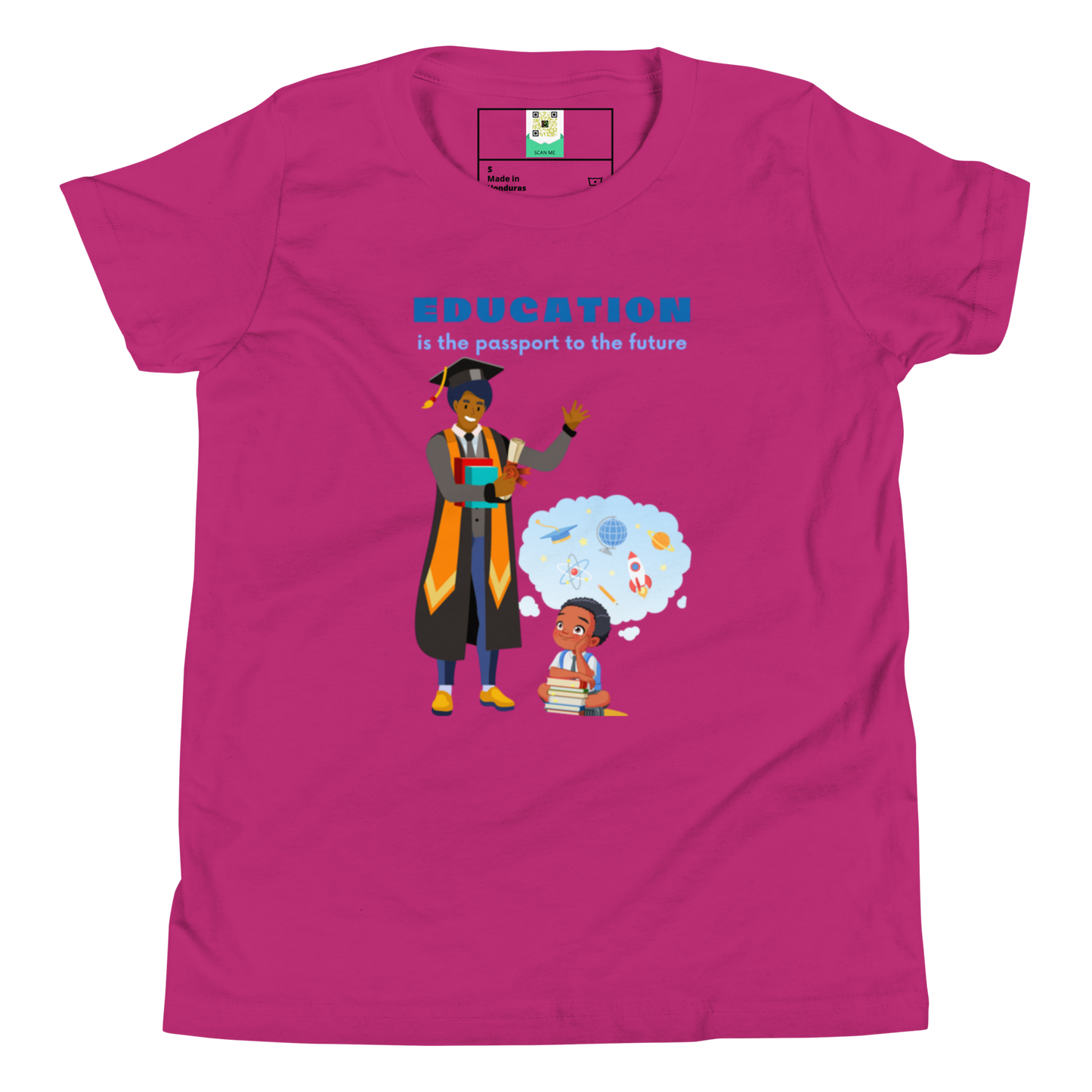 Education Is Key Youth Short Sleeve Tee for Boys