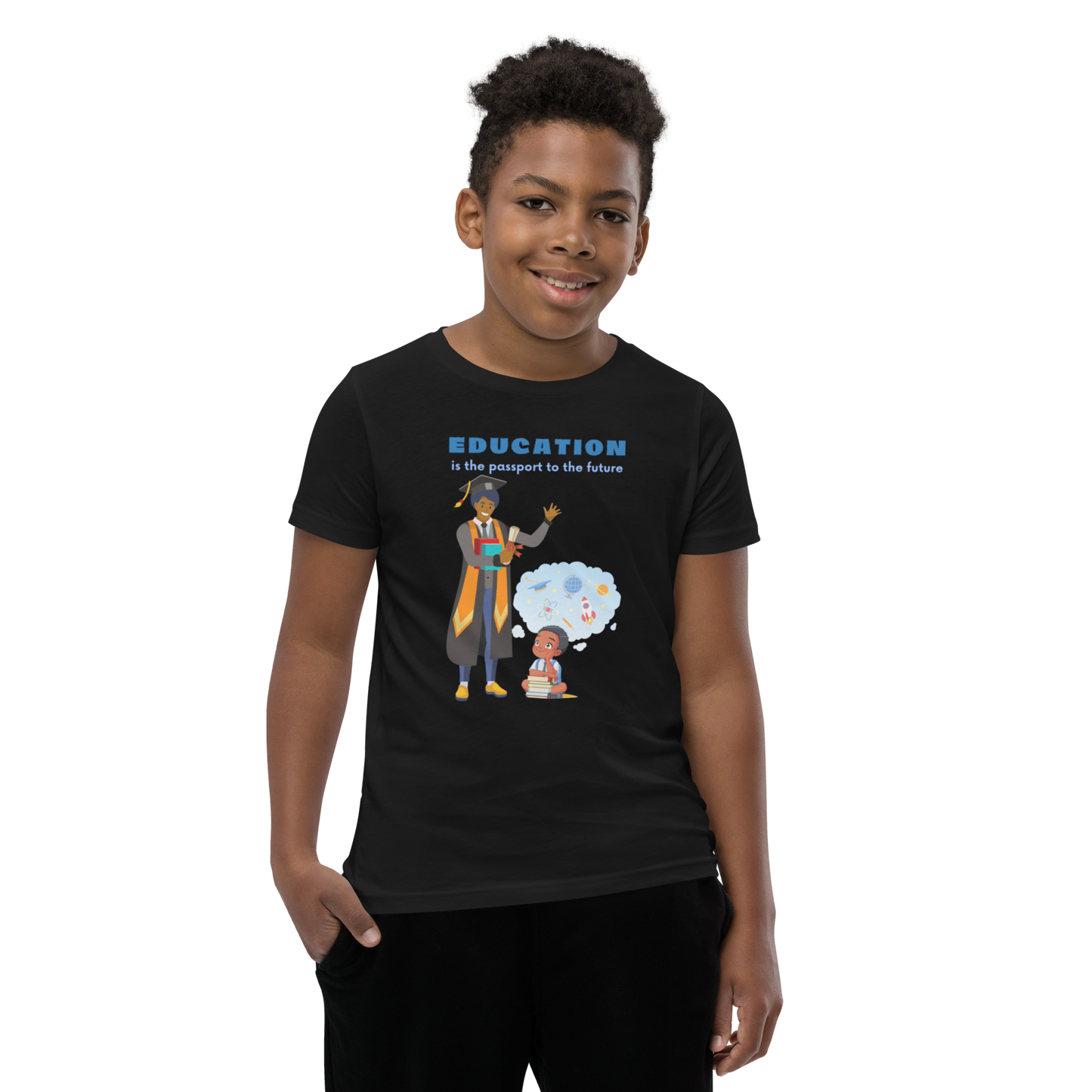 Education Is Key Youth Short Sleeve Tee for Boys
