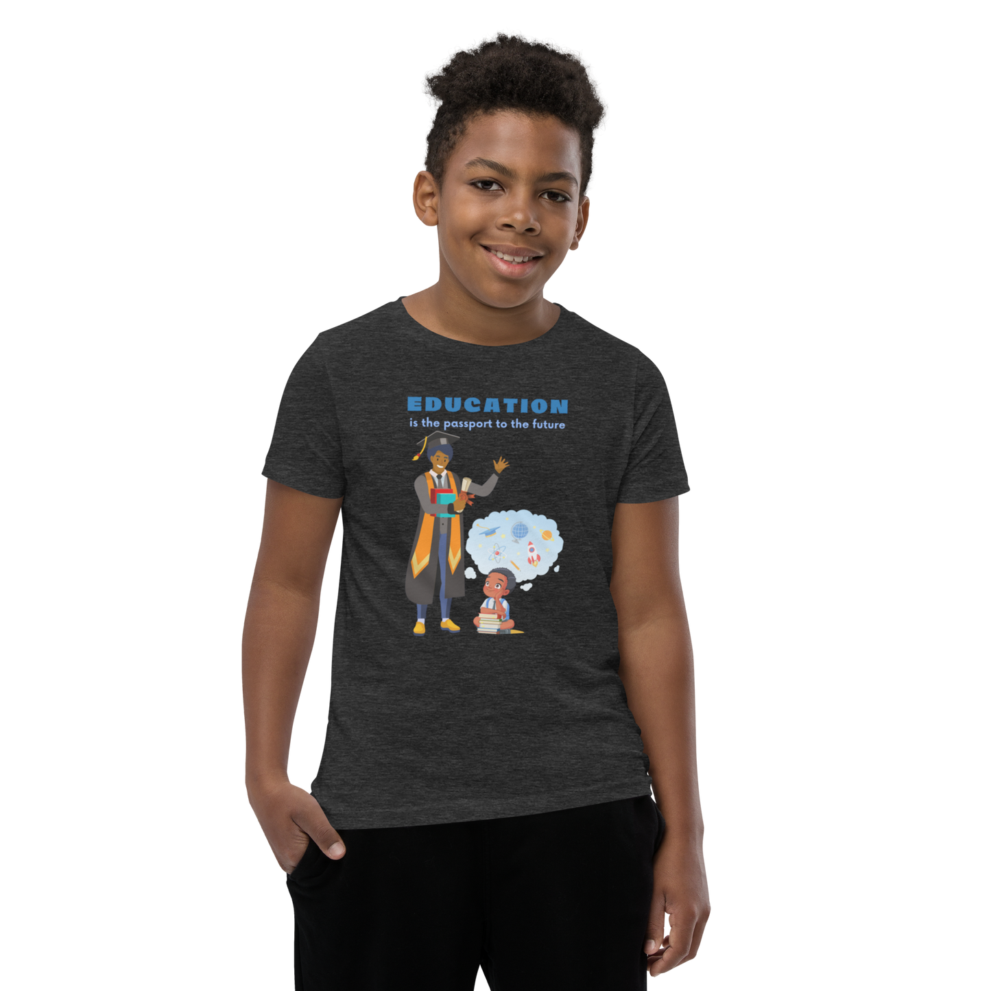 Education Is Key Youth Short Sleeve Tee for Boys