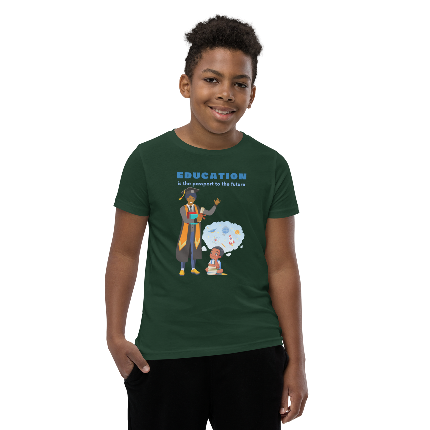Education Is Key Youth Short Sleeve Tee for Boys