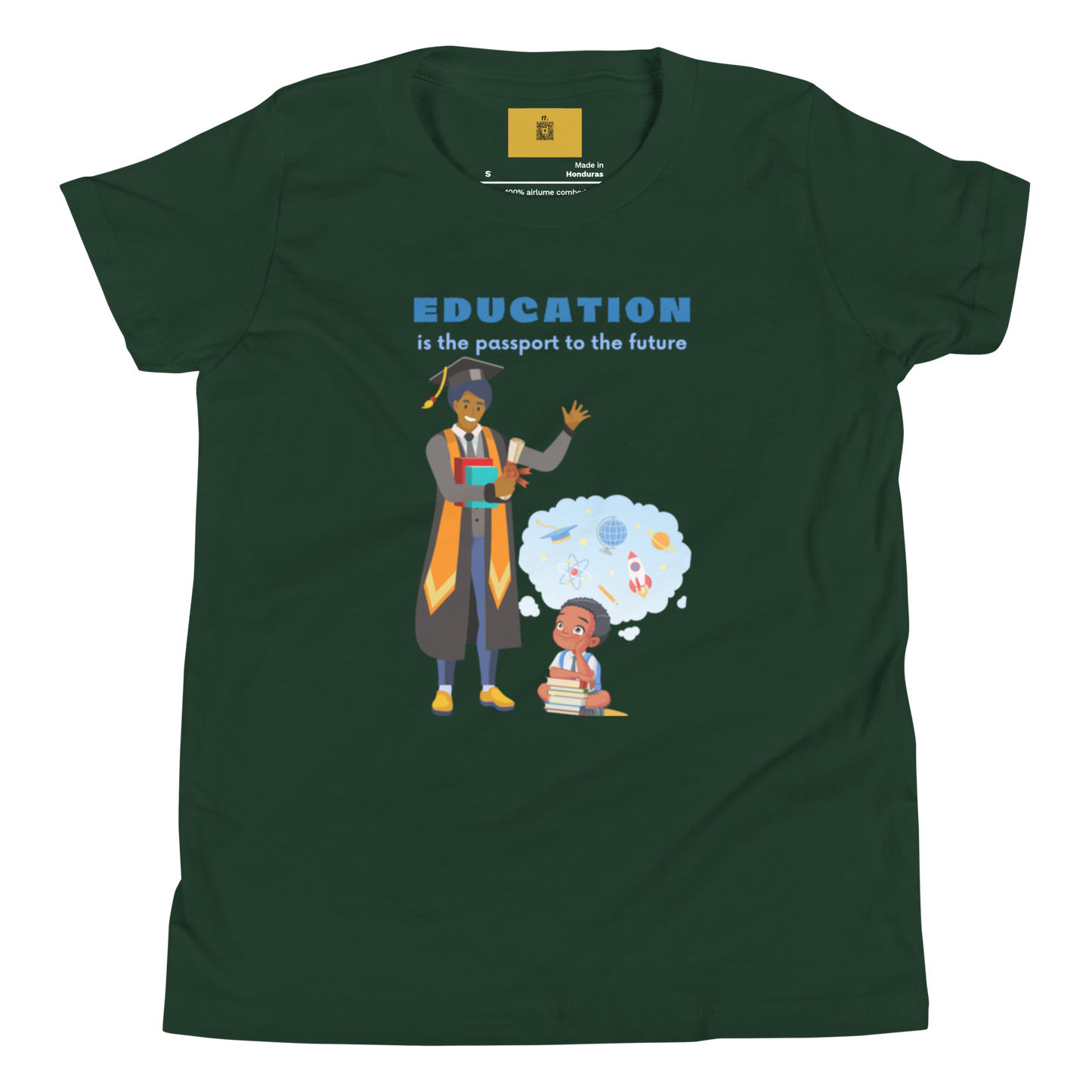 Education Is Key Youth Short Sleeve Tee for Boys