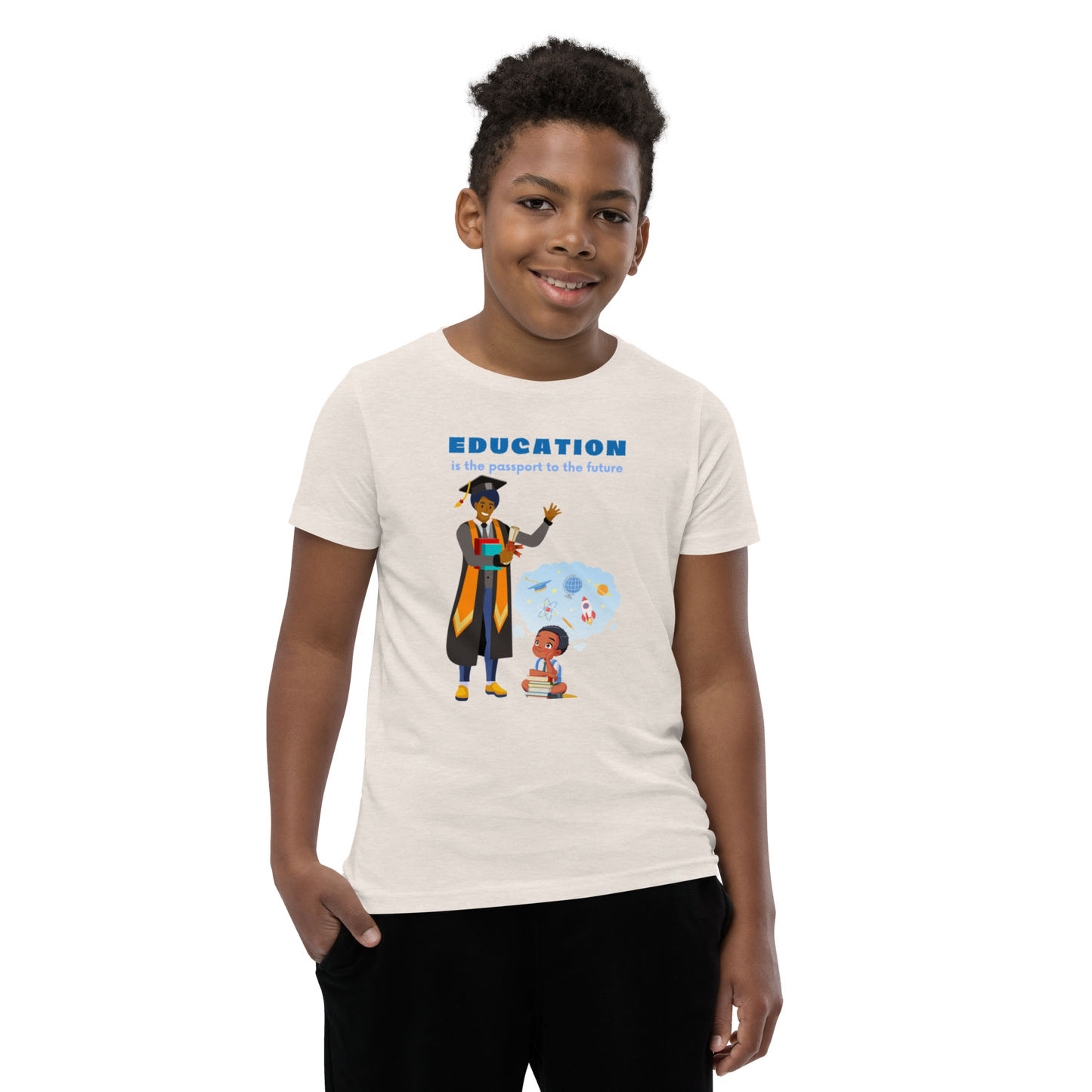 Education Is Key Youth Short Sleeve Tee for Boys