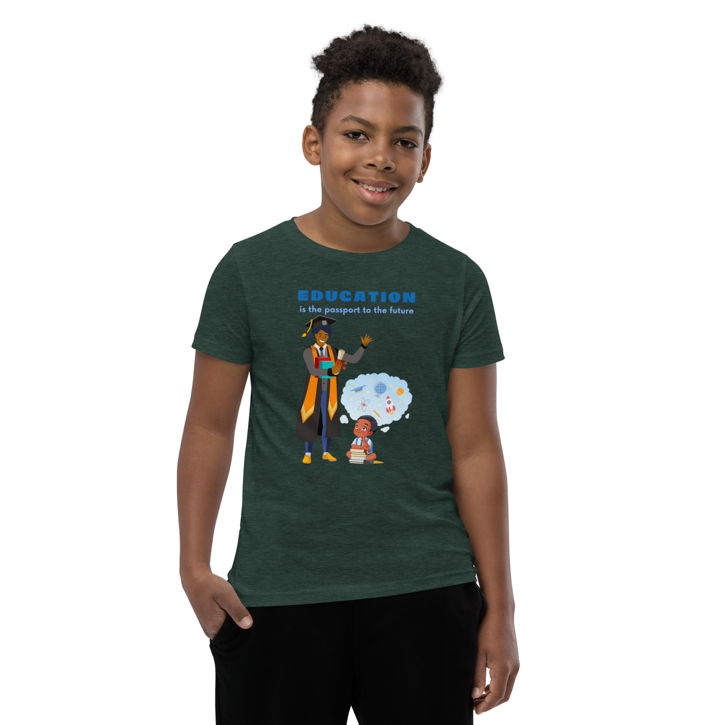 Education Is Key Youth Short Sleeve Tee for Boys