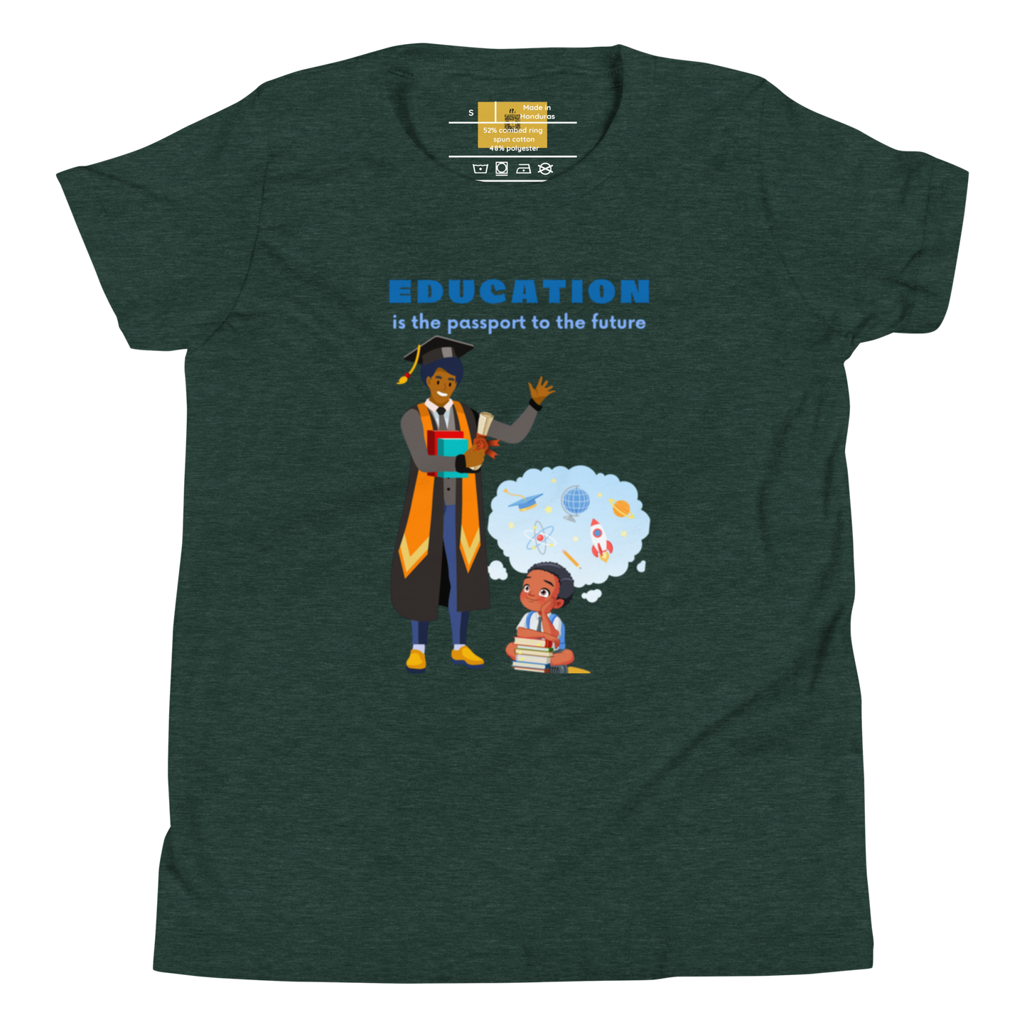 Education Is Key Youth Short Sleeve Tee for Boys