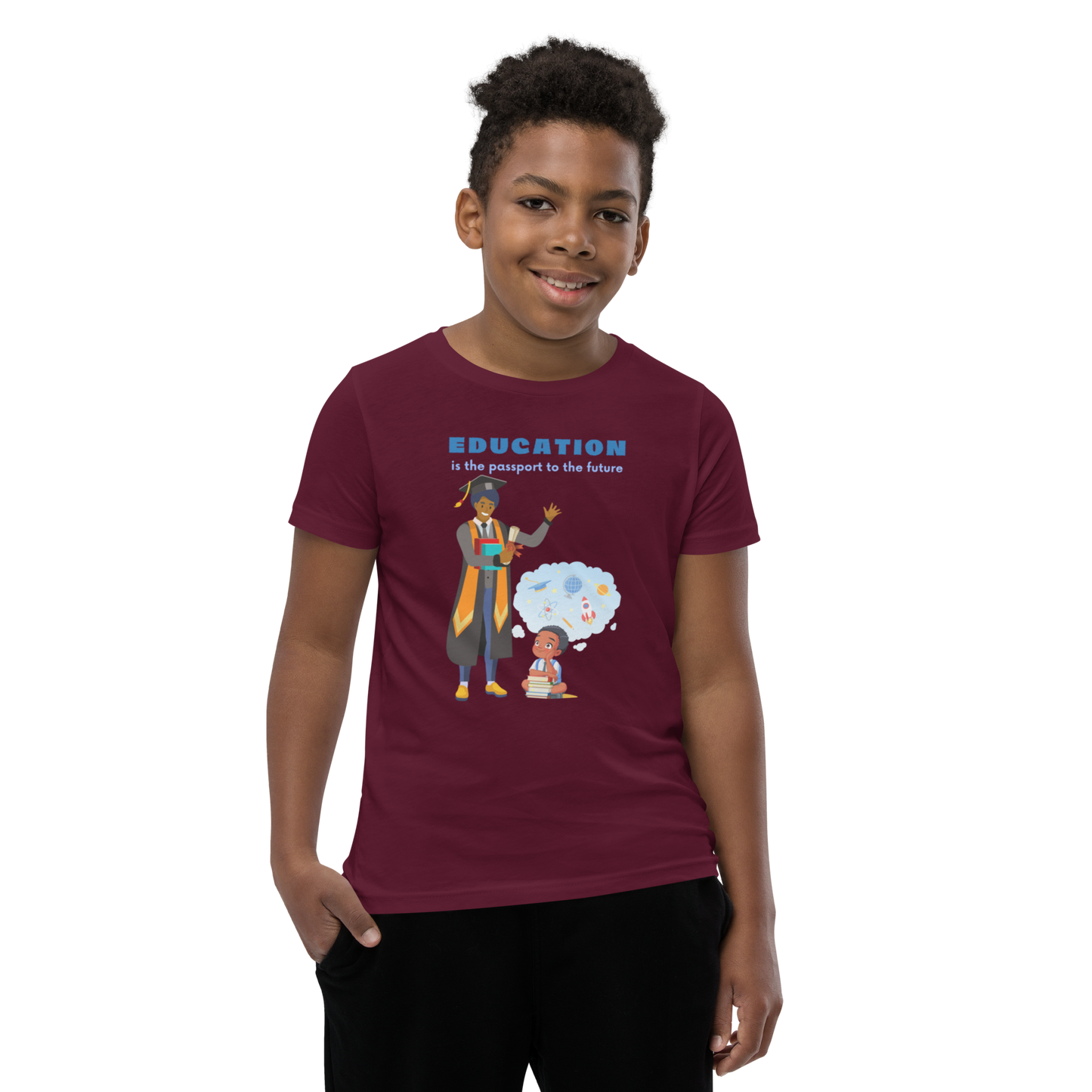 Education Is Key Youth Short Sleeve Tee for Boys