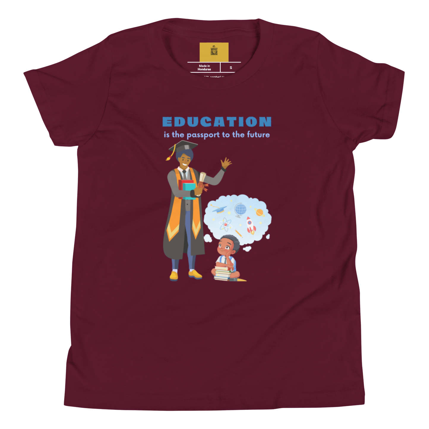 Education Is Key Youth Short Sleeve Tee for Boys