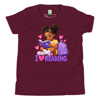 I Love Reading - Knowledge is Power Youth Tee for Girls