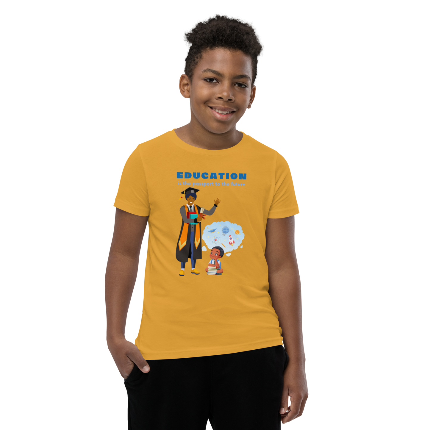 Education Is Key Youth Short Sleeve Tee for Boys