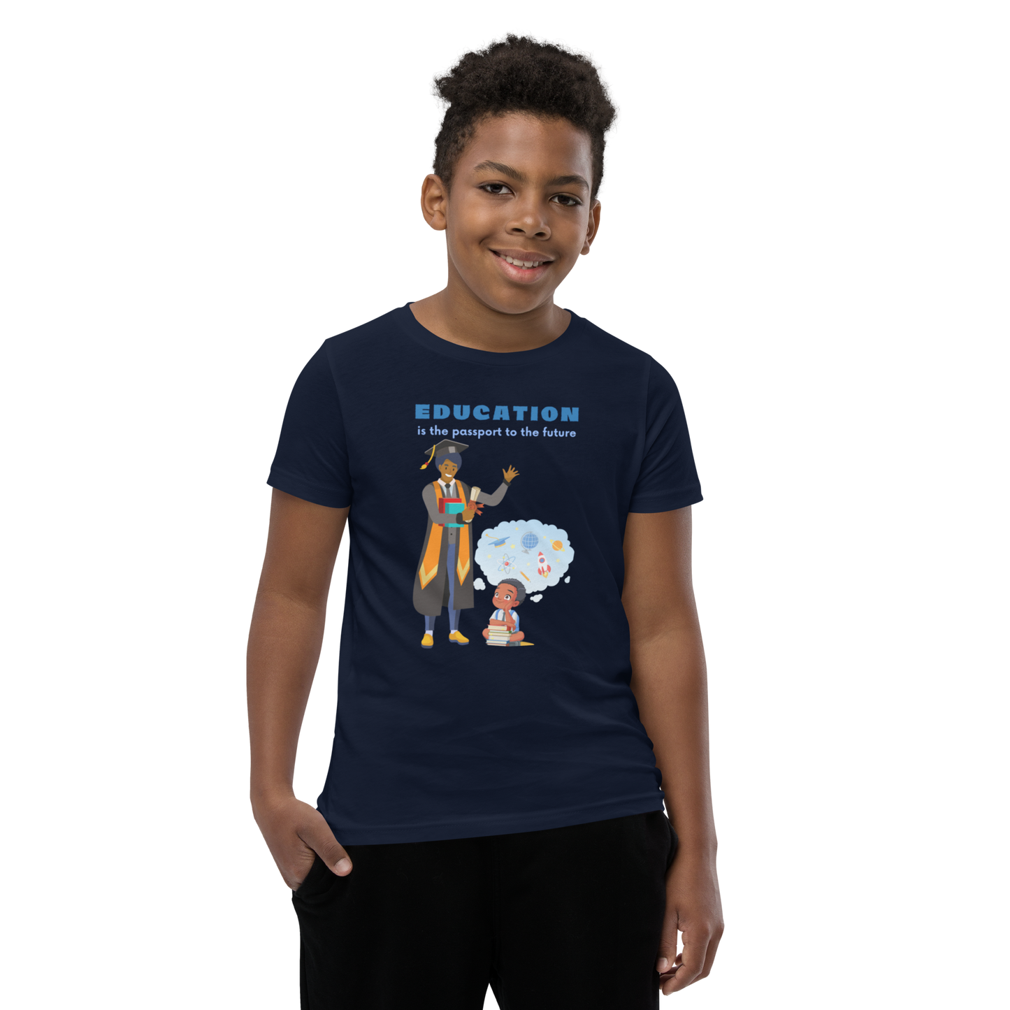 Education Is Key Youth Short Sleeve Tee for Boys