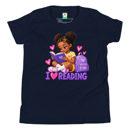 I Love Reading - Knowledge is Power Youth Tee for Girls